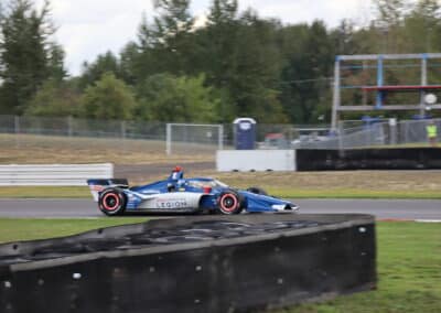 Linus Lundqvist drives at Portland.