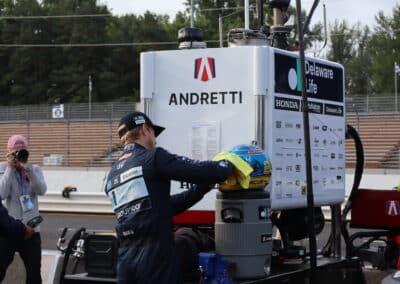 Marcus Ericsson looks on at Portland.