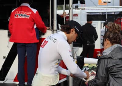 Pietro Fittipaldi signs autographs at Portland.