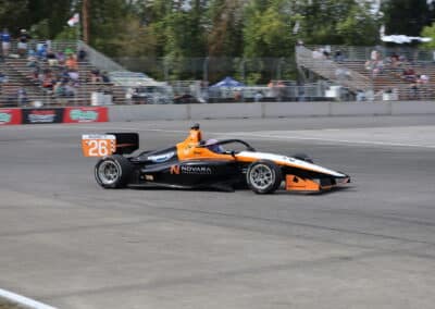 Louis Foster drives at Portland.