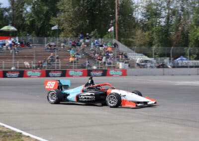 Myles Rowe drives at Portland.