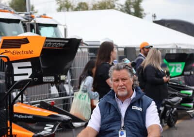 Michael Andretti looks on at Portland.