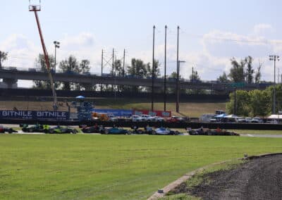 INDY NXT cars prepare to race at Portland.