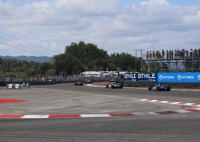 A general view of racing at Portland.