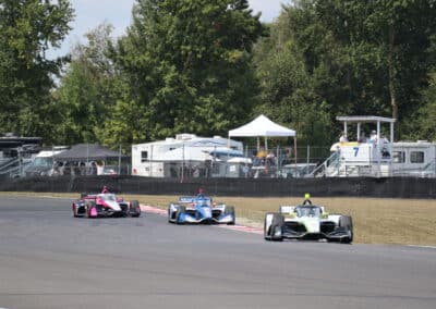 A general view of racing at Portland.