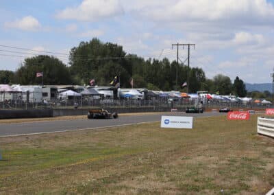 A general view of racing at Portland.