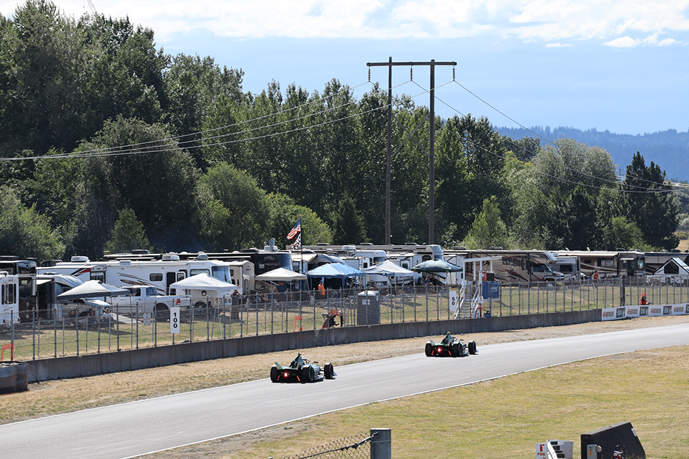 Cars on track at Portland International Raceway