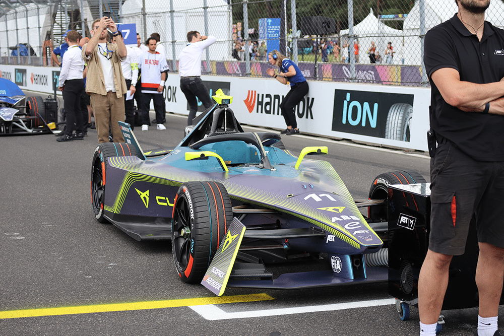 Formula car on starting grid