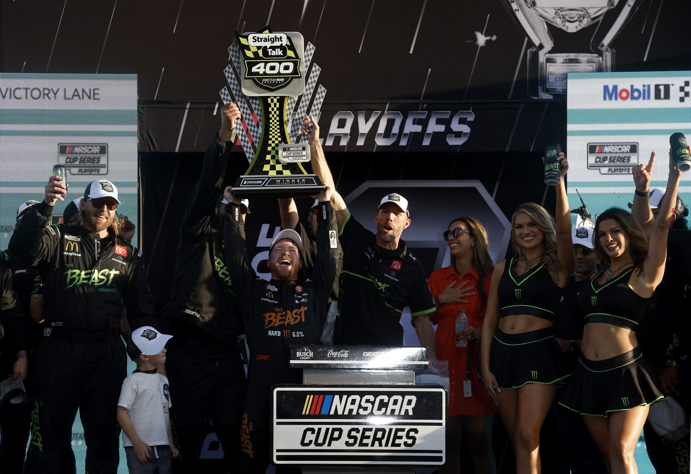 Tyler Reddick celebrates in Victory Lane at Homestead-Miami.