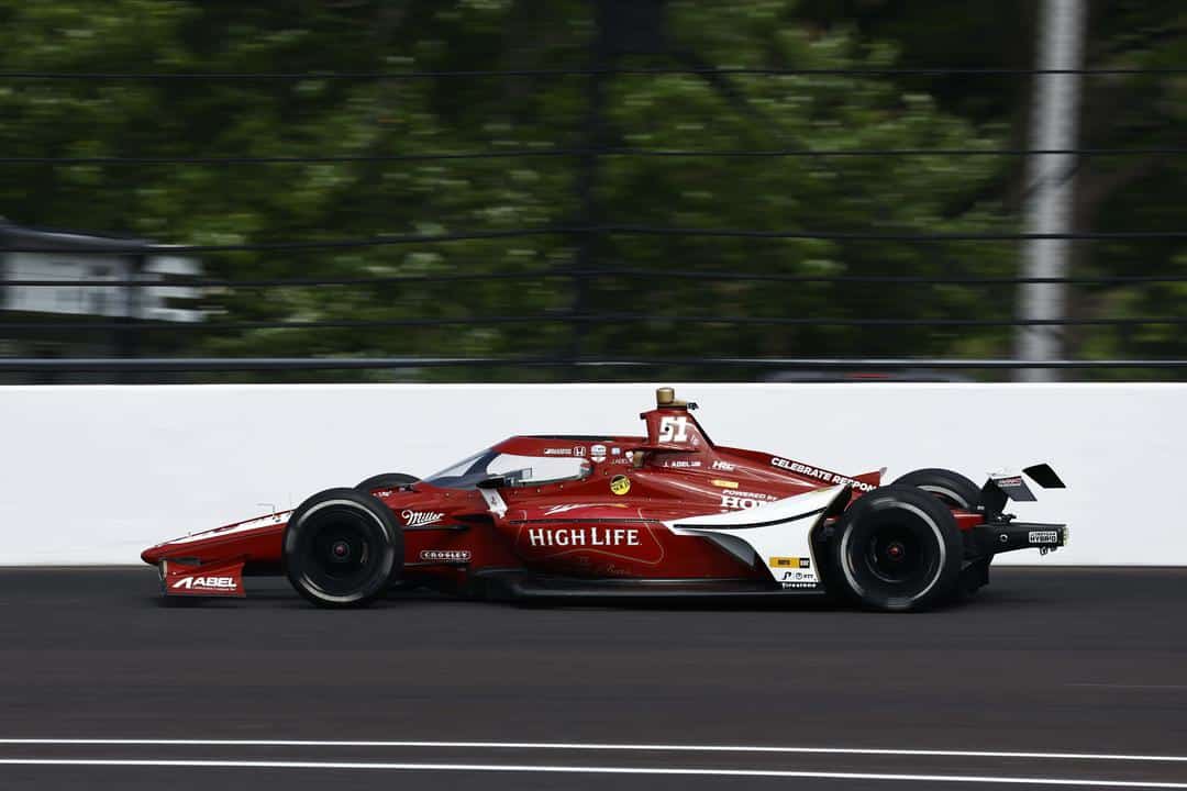 Jacob Abel drives at Indianapolis.