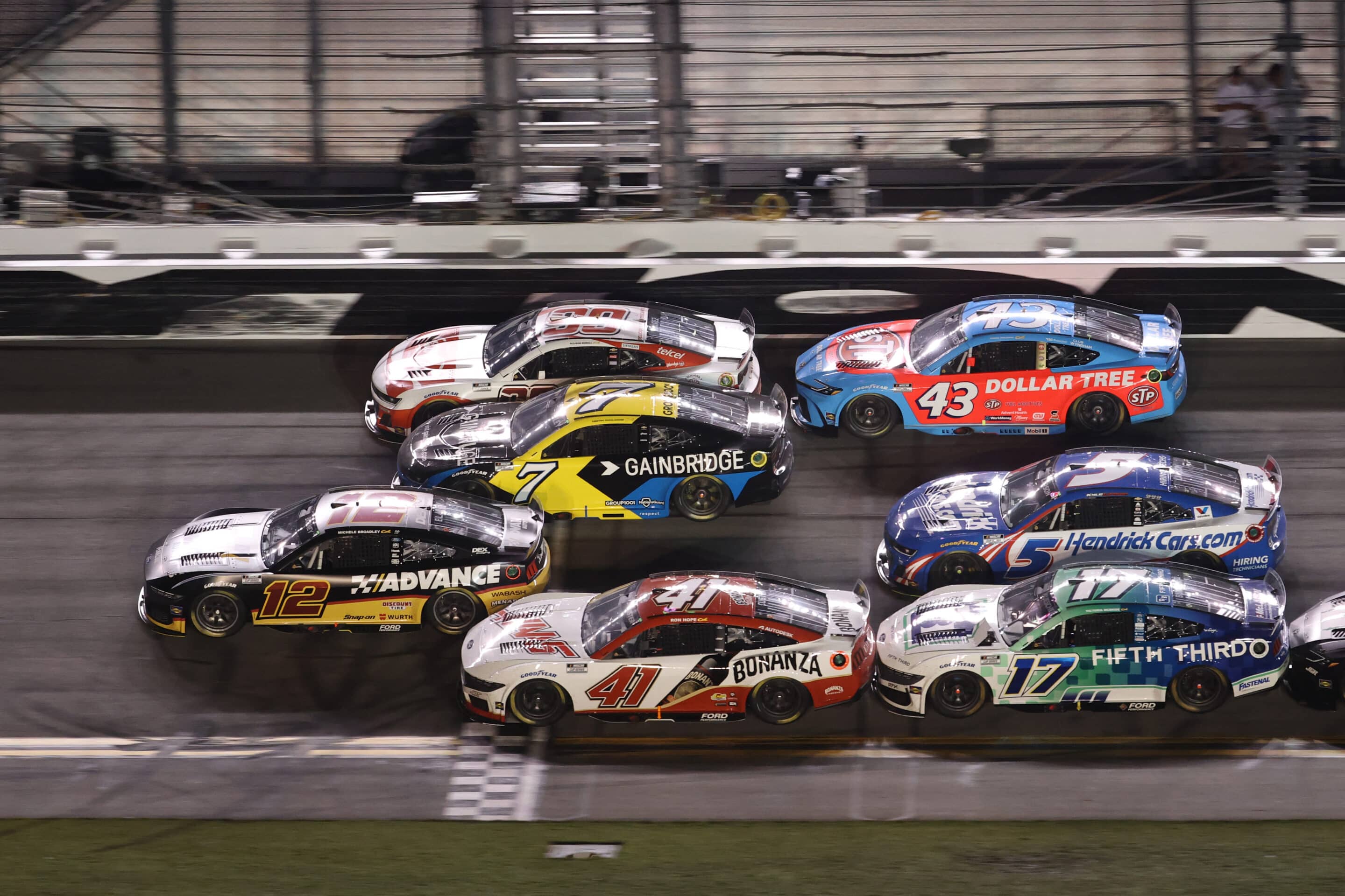 A general view of racing at Daytona.
