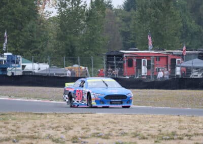 Trevor Huddleston drives at Portland.
