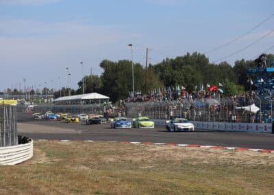 A general view of racing at Portland.