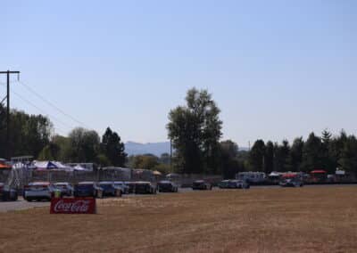 A general view of racing at Portland.