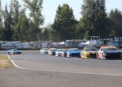 A general view of racing at Portland.