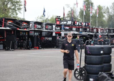 Carson Kvapil looks on at Portland.