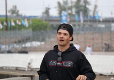 Harrison Burton looks on at Portland.