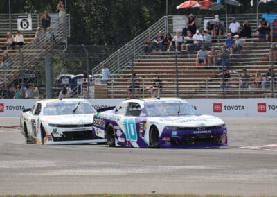 Daniel Dye and Christian Eckes drive at Portland.