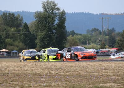 A general view of racing at Portland.