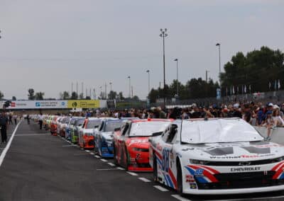 A general view of the Xfinity Series grid at Portland.