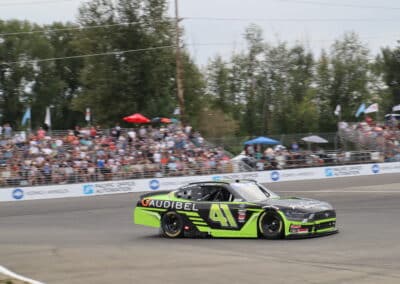 Sam Mayer drives at Portland.