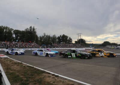A general view of racing at Portland.