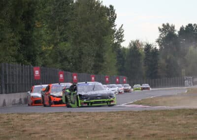 A general view of racing at Portland.
