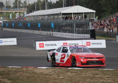 Jesse Love drives at Portland.