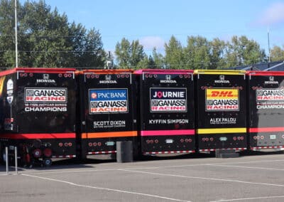 Chip Ganassi Racing haulers at Portland.