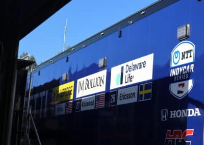 An Andretti Global hauler at Portland.