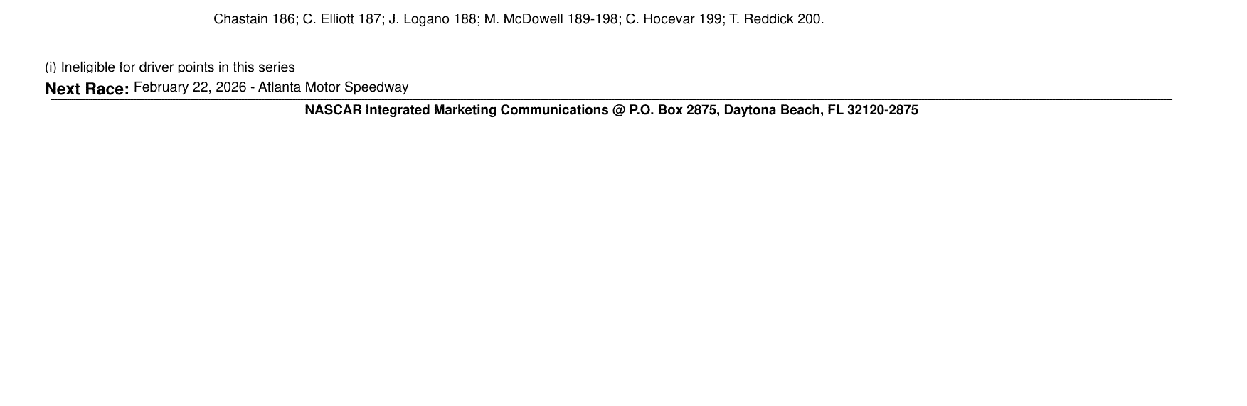 2026 Daytona 500 Results.