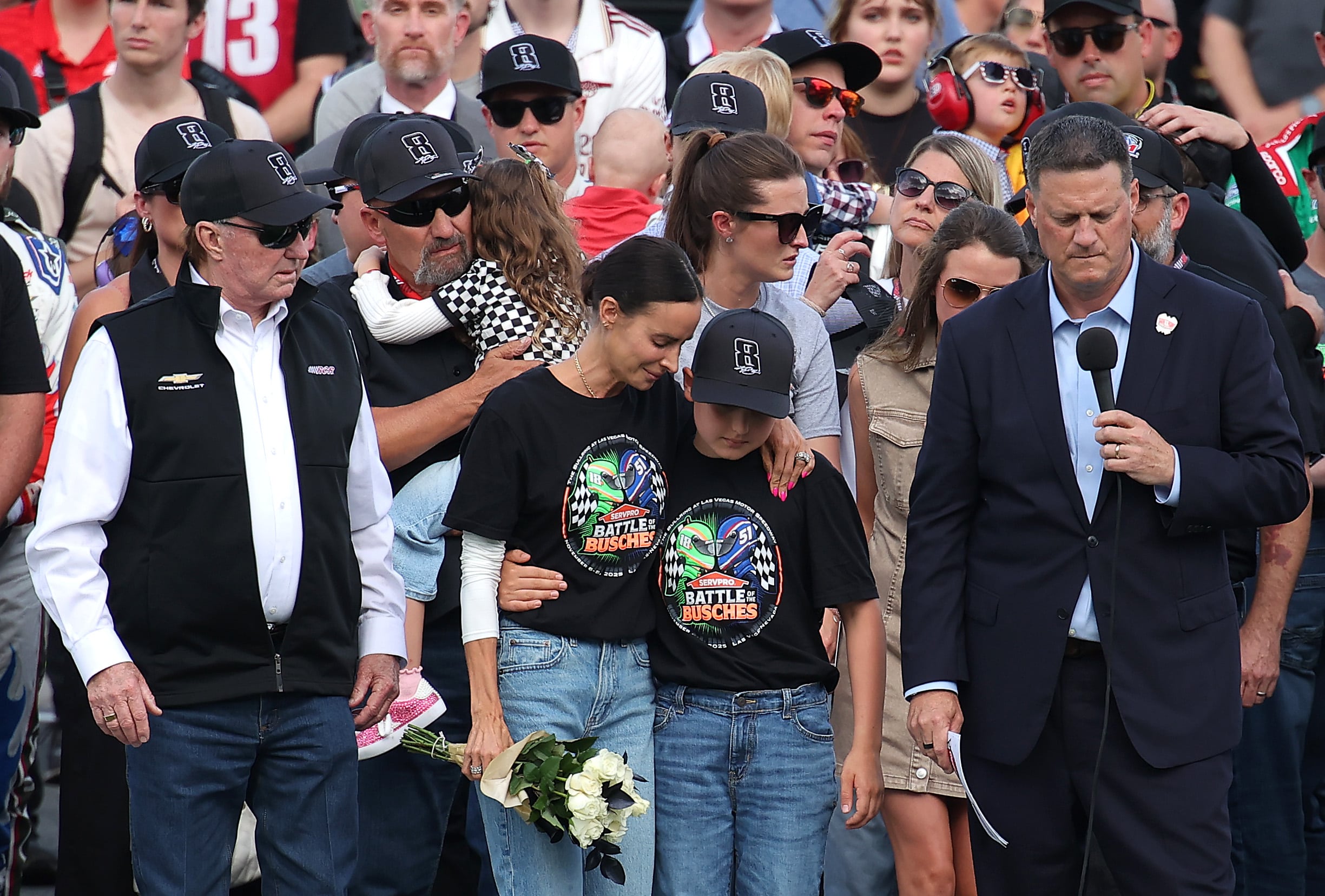 Samantha Busch embraces Brexton Busch.