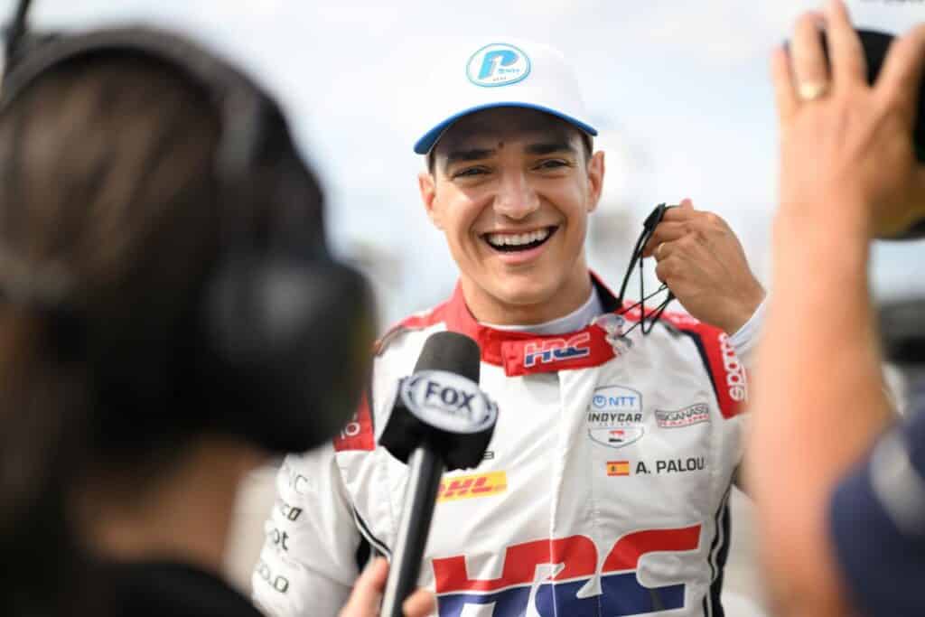 Alex Palou smiles at Gateway.