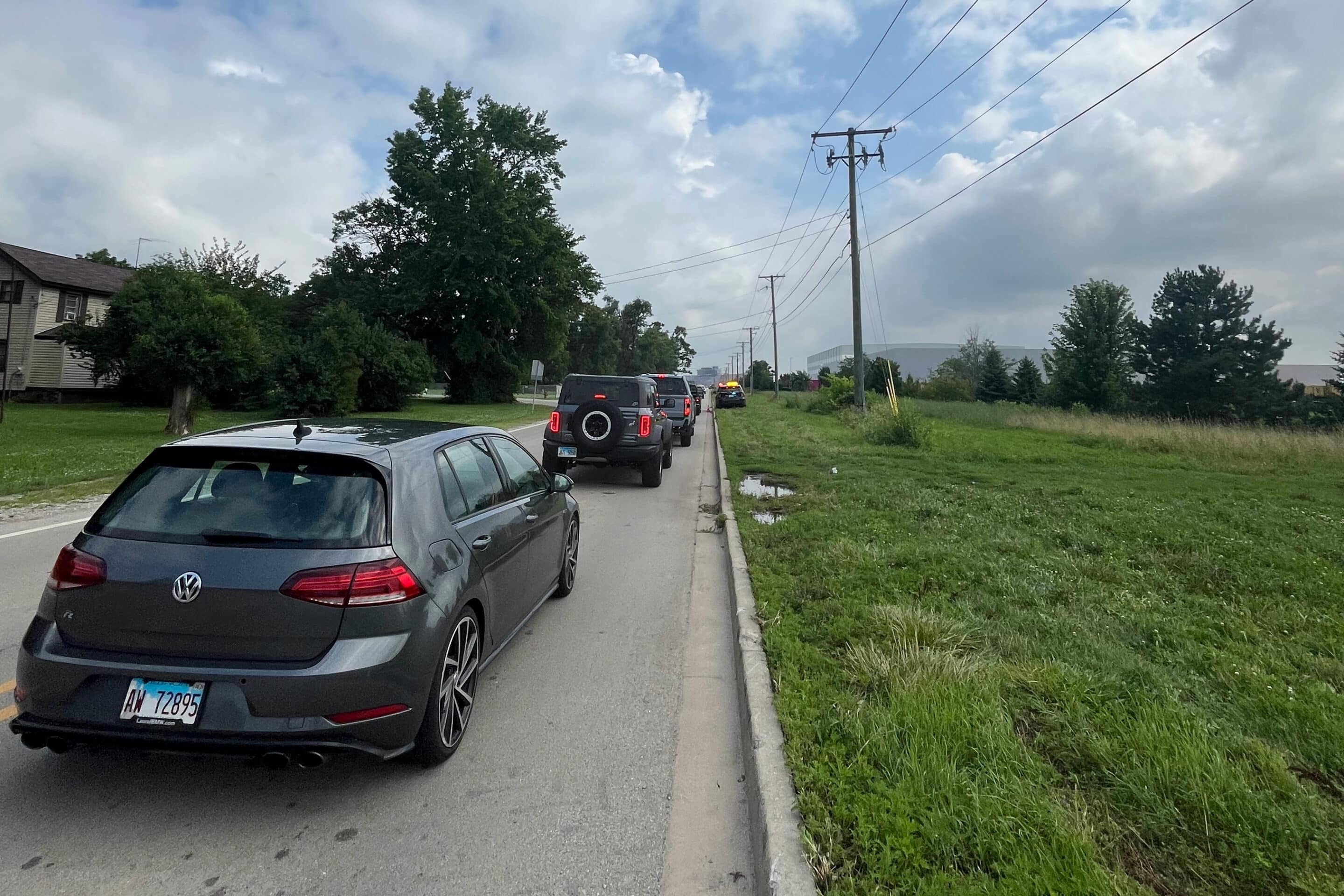 A general view of a traffic jam near Chicagoland.