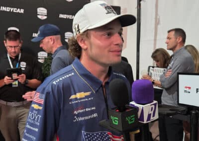 Santino Ferrucci speaks to media at Portland.