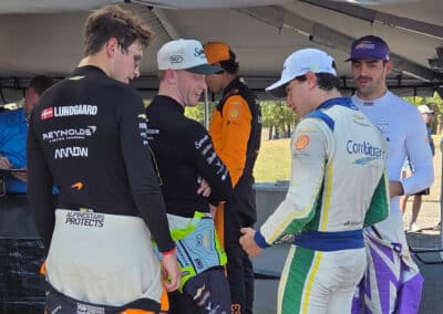 Drivers talk at Portland.