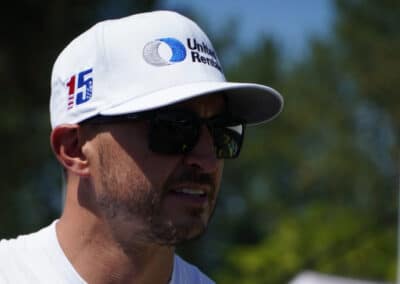 Graham Rahal looks on at Portland.