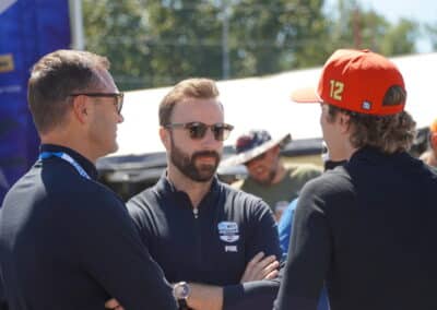 Townsend Bell, James Hinchcliffe and David Malukas talk at Portland.
