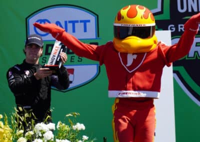 Lochie Hughes and Firehawk pose for a photo.