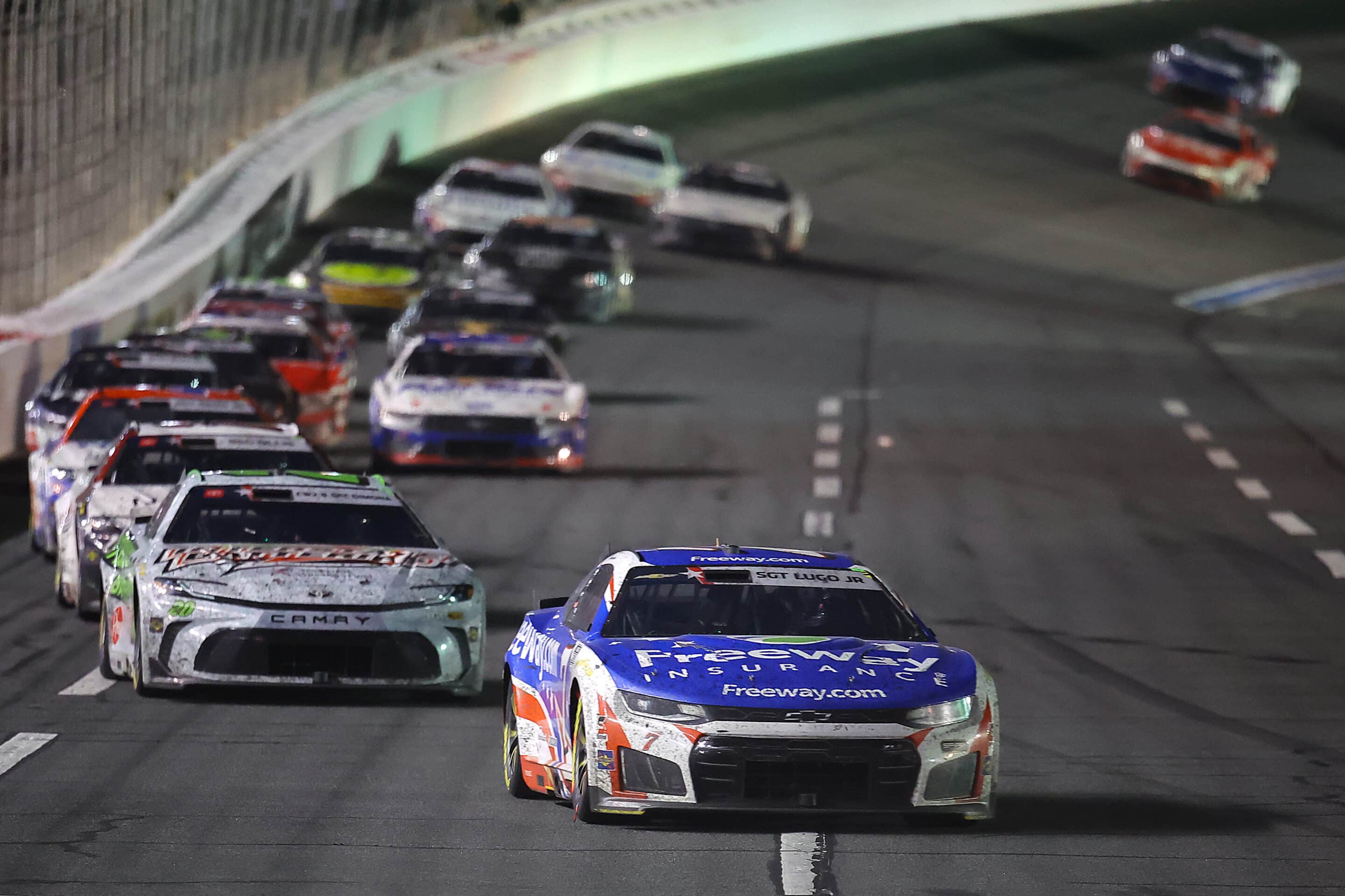 Daniel Suárez drives at Charlotte.