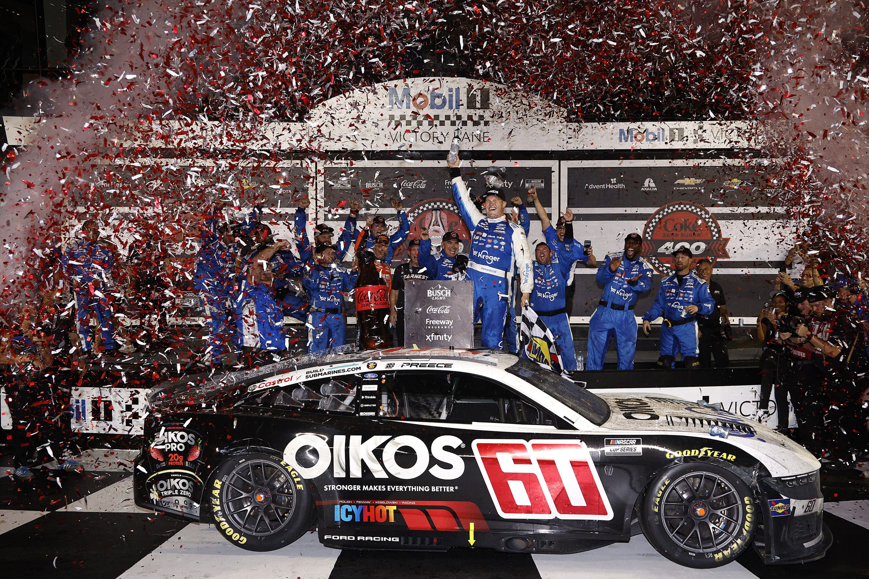 Ryan Preece celebrates in Victory Lane at Daytona.