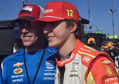 David Malukas poses for a photo with a fan at Portland.