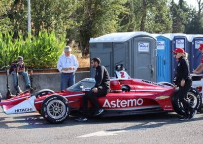 Josef Newgarden's car sits in the paddock at Portland.