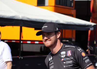 Kyle Kirkwood looks on at Portland.