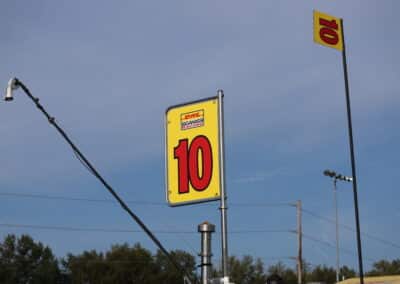 A general view of an Alex Palou banner at Portland.