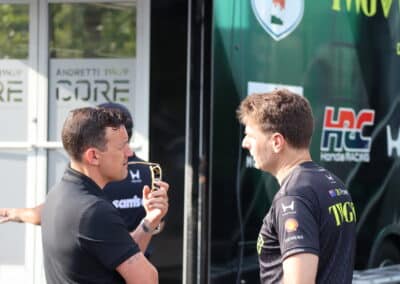 Will Buxton and Will Power chat at Portland.
