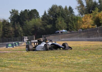 Lochie Hughes drives at Portland.