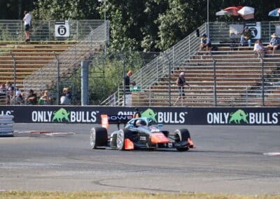 Myles Rowe drives at Portland.