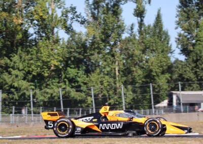 Pato O'Ward drives at Portland.
