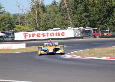 Nolan Siegel drives at Portland.